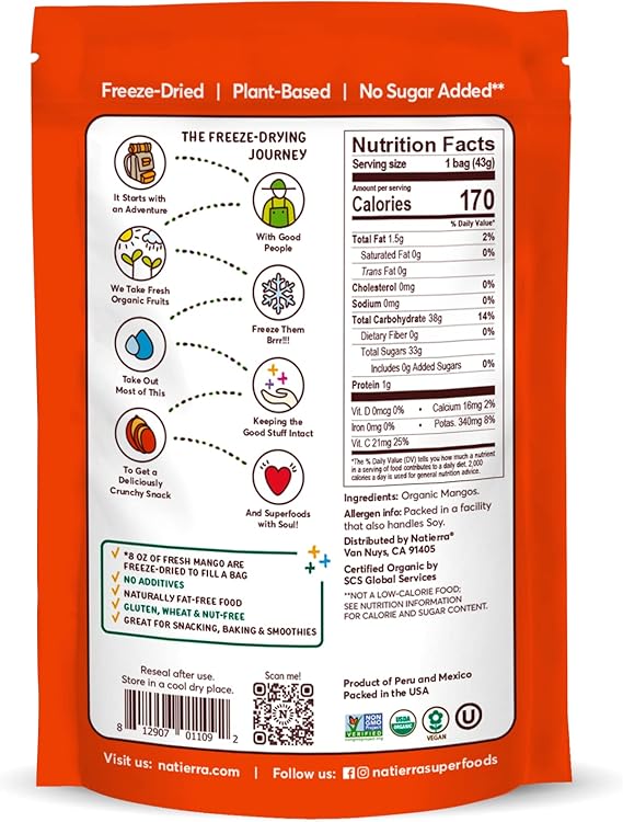 Mango Freeze Dried Raw 1.5oz