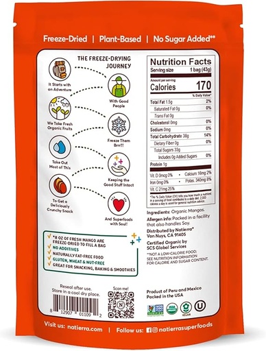 Mango Freeze Dried Raw 1.5oz
