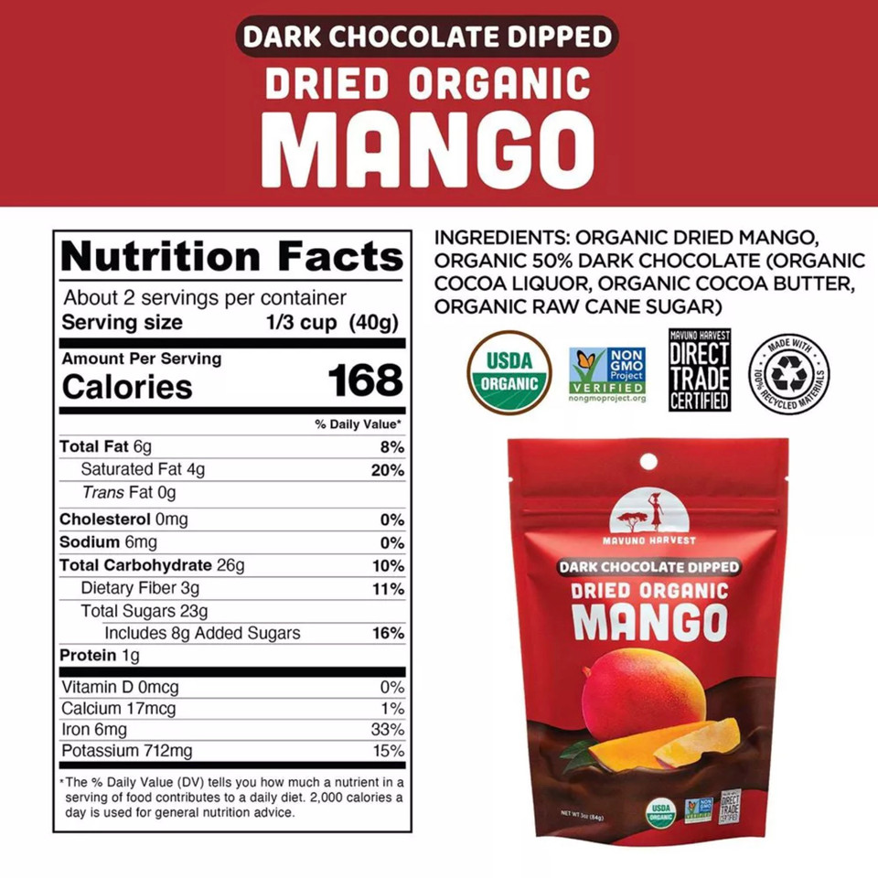 Dried Mango Chocolate Fruit 3oz