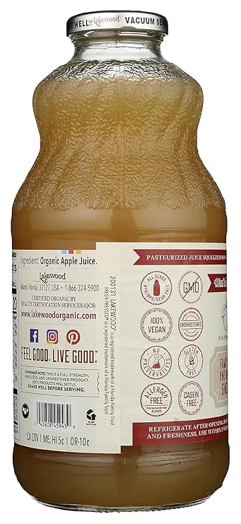 Unfiltered Apple Juice Organic 32oz