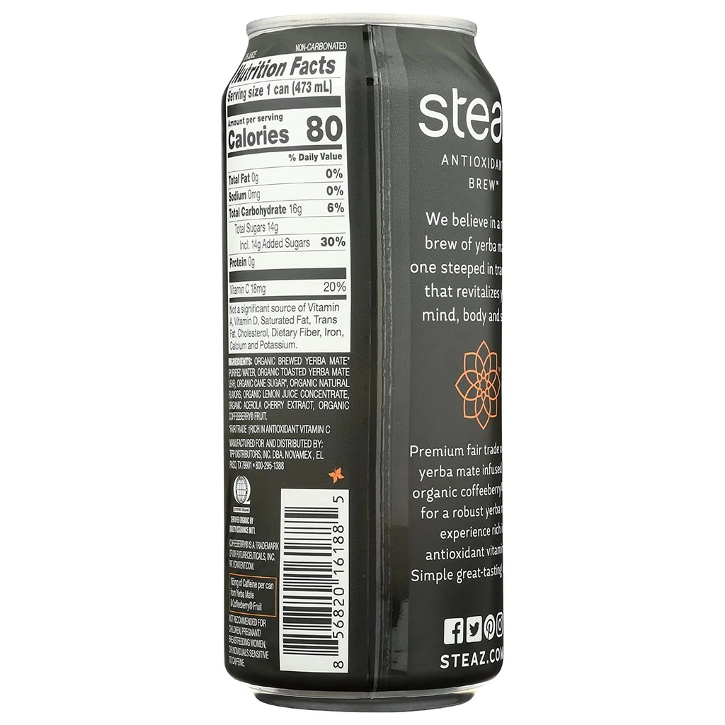 Organic Peach Yerba Mate 16oz