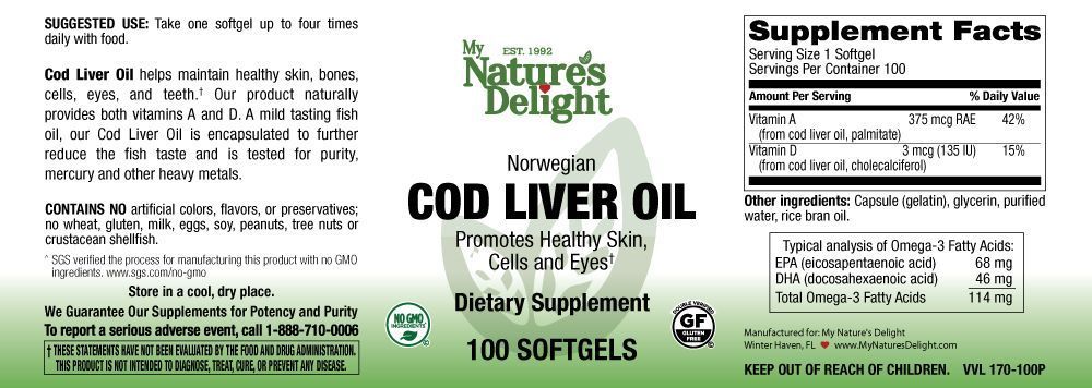 Cod Liver Oil - 100 Softgels