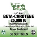 Natural Beta Carotene 25,000 IU Plus - 50 Softgels
