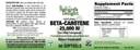 Natural Beta Carotene 25,000 IU Plus - 50 Softgels