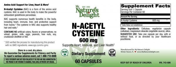 N-Acetyl Cysteine 600 mg - 60 Caps