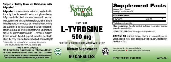L-Tyrosine 500 mg - 90 Caps