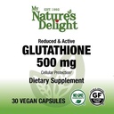 Glutathione 500 mg - Reduced & Active - 30 Vegan Caps