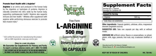 L-Arginine 500 mg - 90 Caps