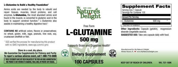 L-Glutamine 500 mg - 100 Caps