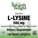 L-Lysine 500 mg - 100 Vegan Caps