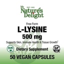 L-Lysine 500 mg - 50 Vegan Caps