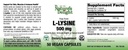 L-Lysine 500 mg - 50 Vegan Caps