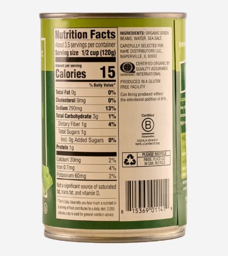 Organic Cut Green Beans 14.5oz 