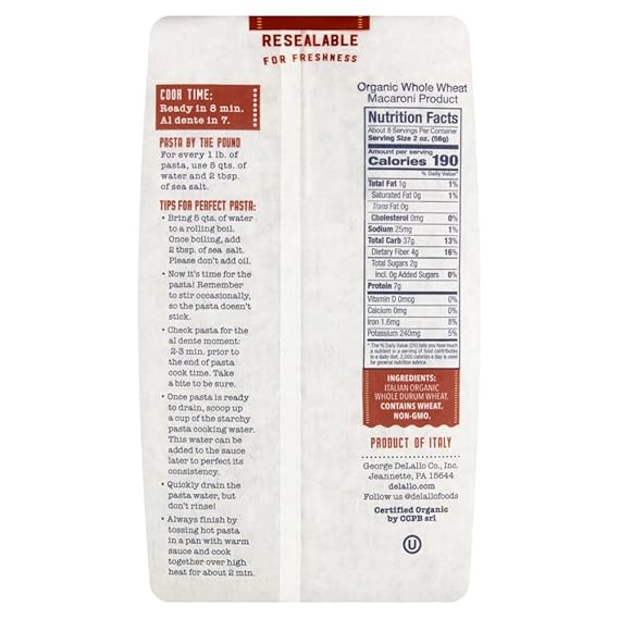 Organic Whole Wheat Orzo 16oz