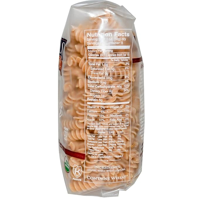 Organic Whole Wheat Fusilli 16oz