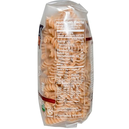 Organic Whole Wheat Fusilli 16oz