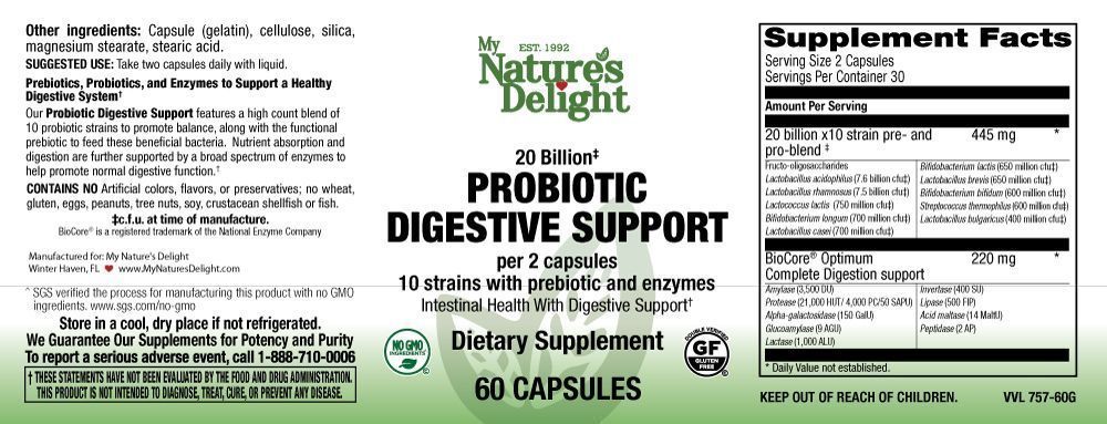 Probiotic Digestive Support – 60 Caps