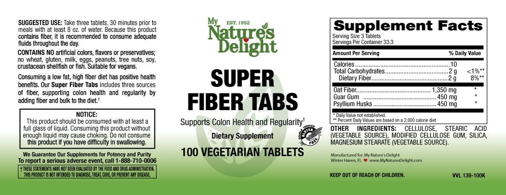 Super Fiber Tabs – 100 Veg Tabs