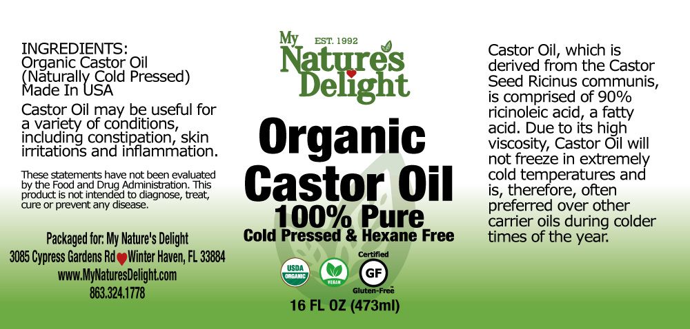 Organic Castor Oil 16oz (Glass)