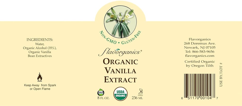 Vanilla Extract 100% Organic 2oz