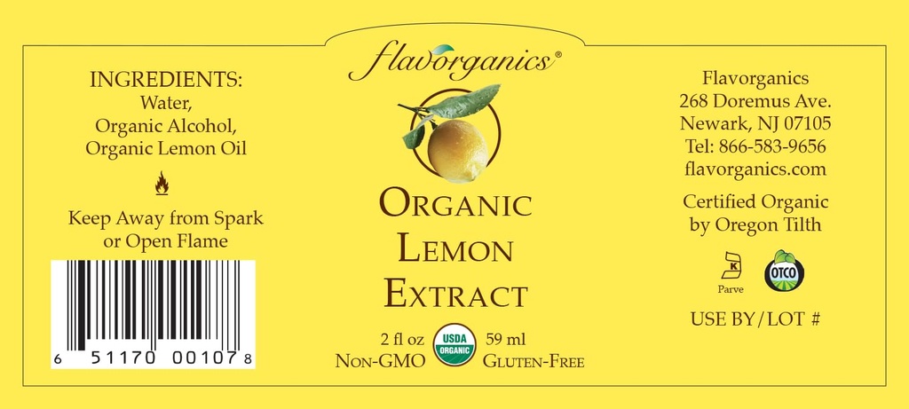 Lemon Extract Organic 2oz