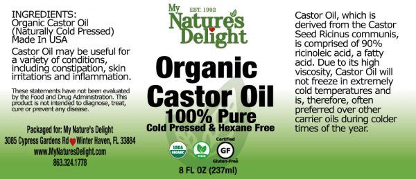 Organic Castor Oil 8oz  (Glass)