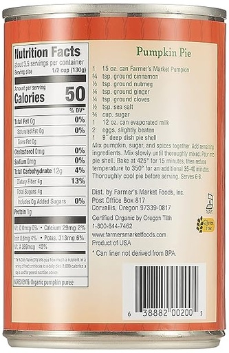 Organic Pumpkin Puree 15oz