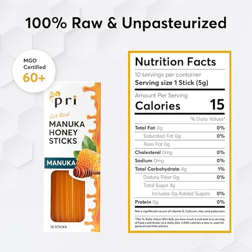 Manuka Honey Sticks MGO 60+ 10 Sticks