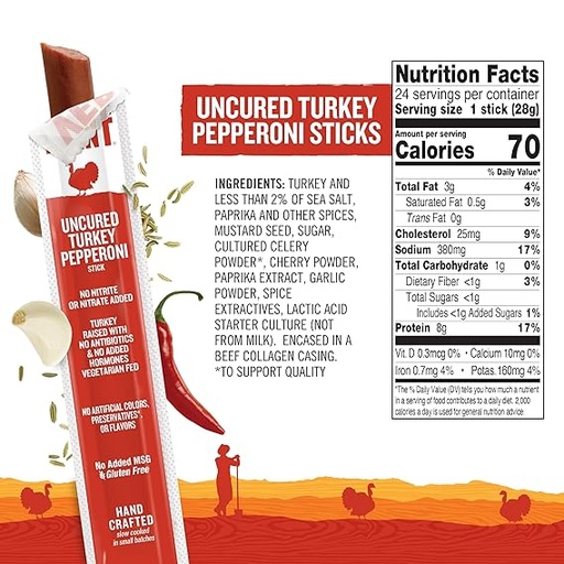Turkey Pepperoni Stick 1oz 