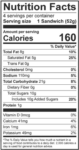 Mint Sandwich Non-Dairy 11oz 4 Sandwiches