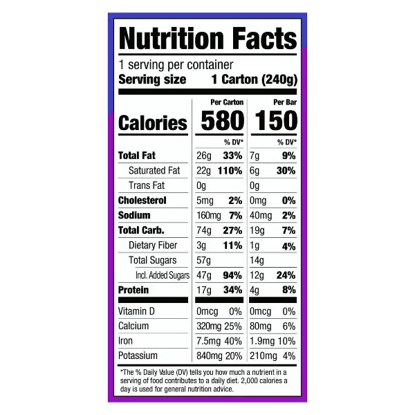Fudge Chocolate Crunch Bar 10.6oz 4 Bars