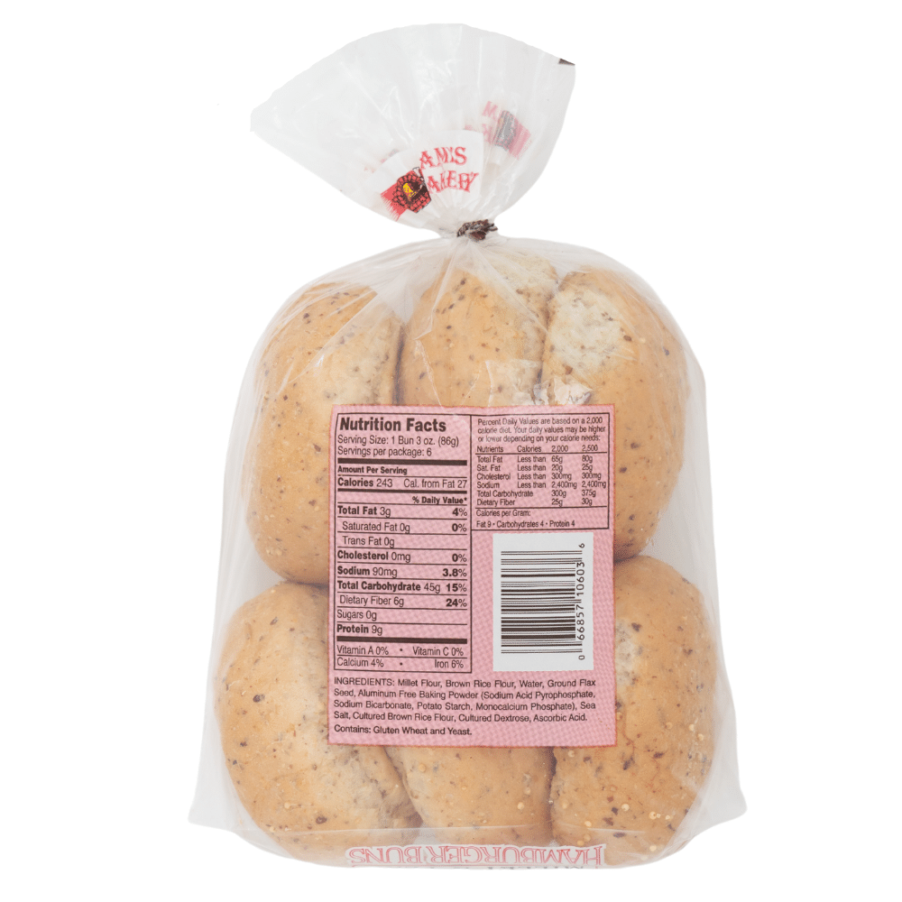 Millet & Flax Seed Hamburger Buns 18oz