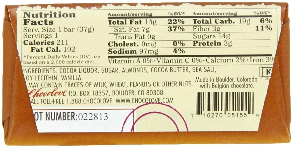 Almond & Sea Salt Dark Chocolate 1.3oz