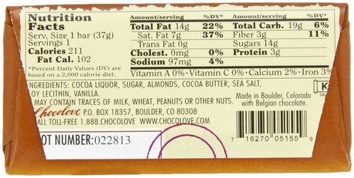 Almond & Sea Salt Dark Chocolate 1.3oz