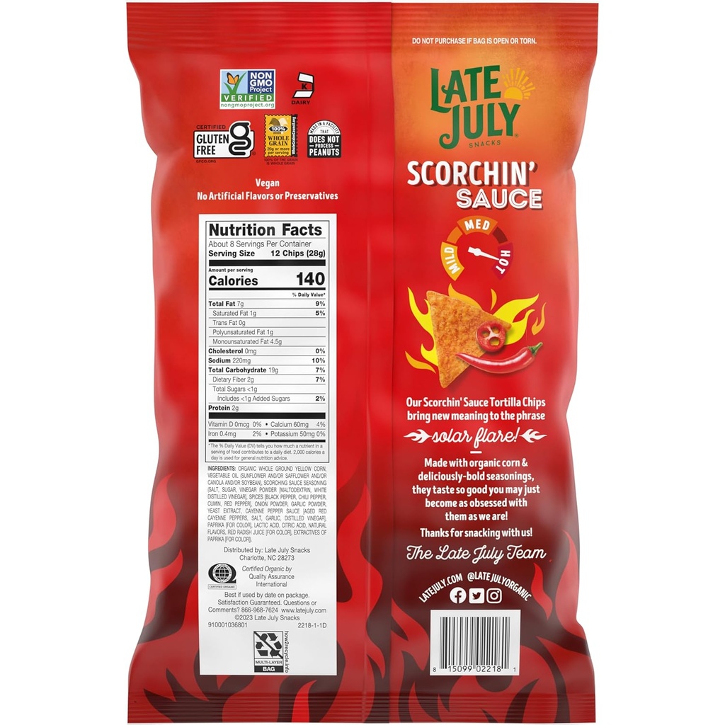 Scorchin Sauce Tortilla Chips 7.8oz