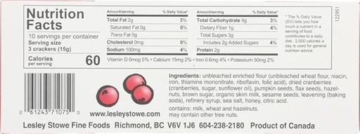 Cranberry & Hazelnut Crackers 5.3oz 