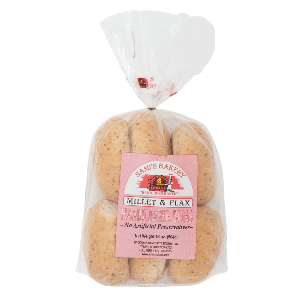 Millet & Flax Seed Hamburger Buns 18oz