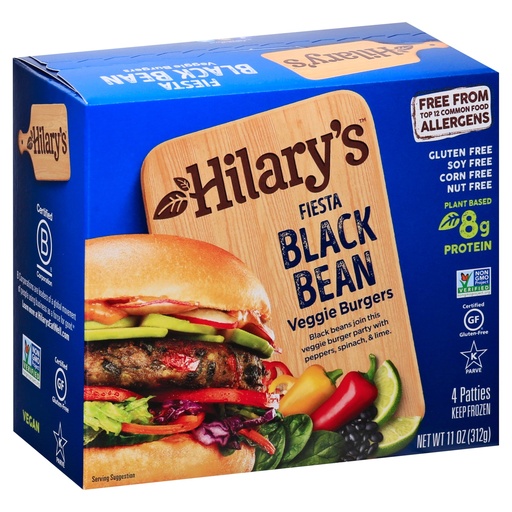 Veggie Burger Black Bean 11oz 4 Pattys