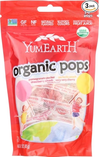 Organic Lollipop Assorted 3oz