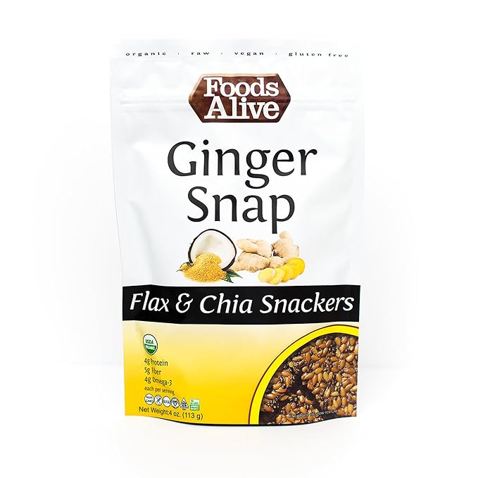 Ginger Snap Flax Crackers 4oz