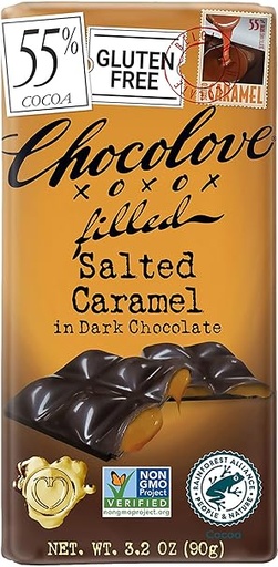 Salted Caramel 55% Dark Chocolate Bar 3.2oz