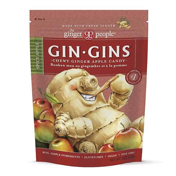 Gin Gins Spicy Apple Ginger Chew 3oz