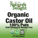 Organic Castor Oil - 4 oz - Glass