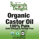 Organic Castor Oil - 8 oz - Glass