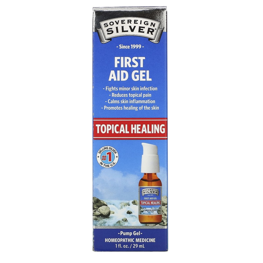 Natural Immunogenics Sovereign Silver First Aid Gel Homeopathic Medicine Be Prepared for Life's Little Mishaps 1oz