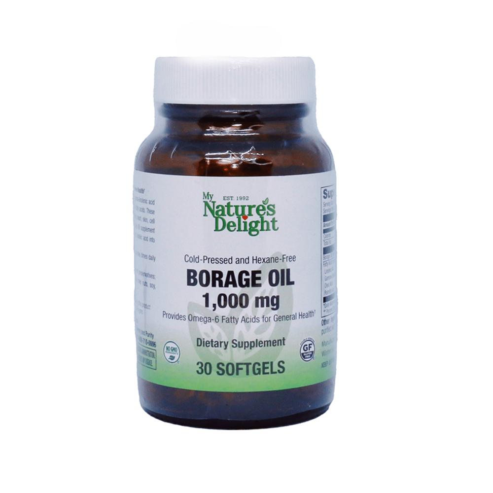 Borage Oil 1,000 mg Cold Pressed and Hexane Free - 30 Softgels