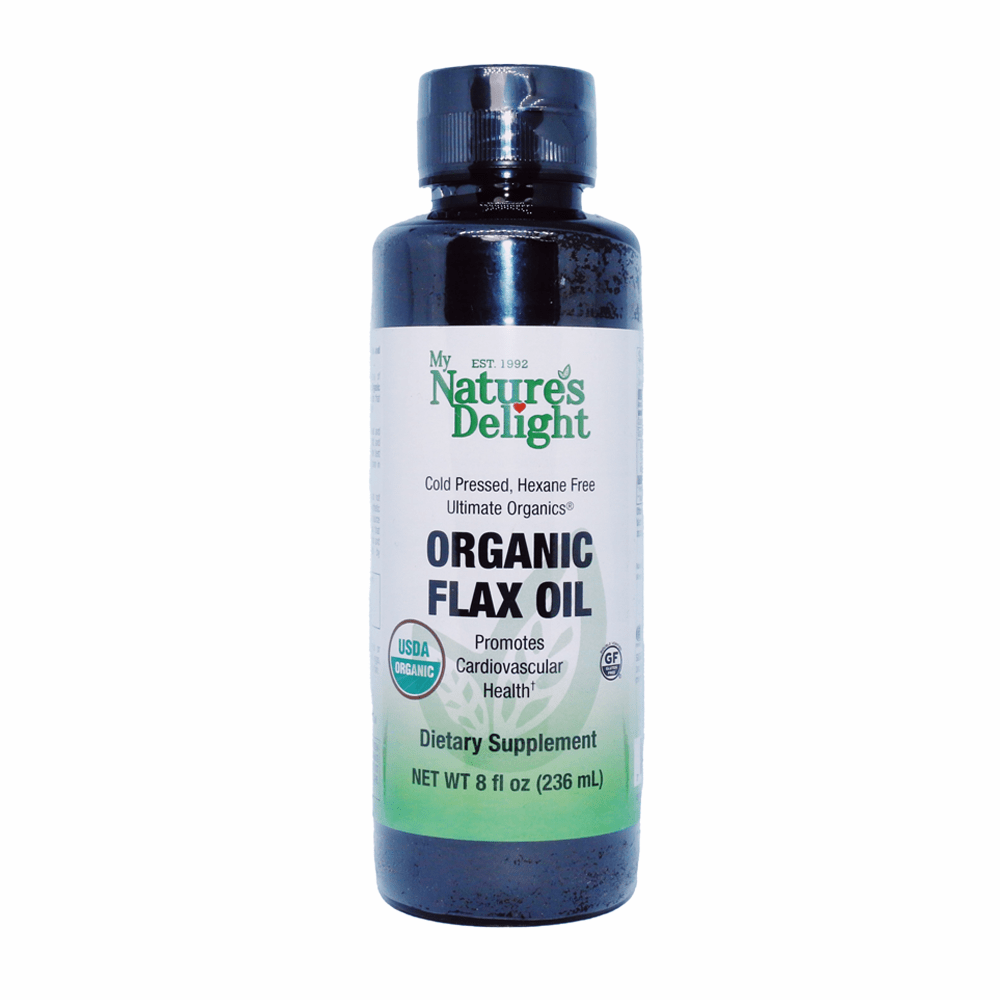 Organic Flax Oil Cold Pressed and Hexane Free - 8 oz