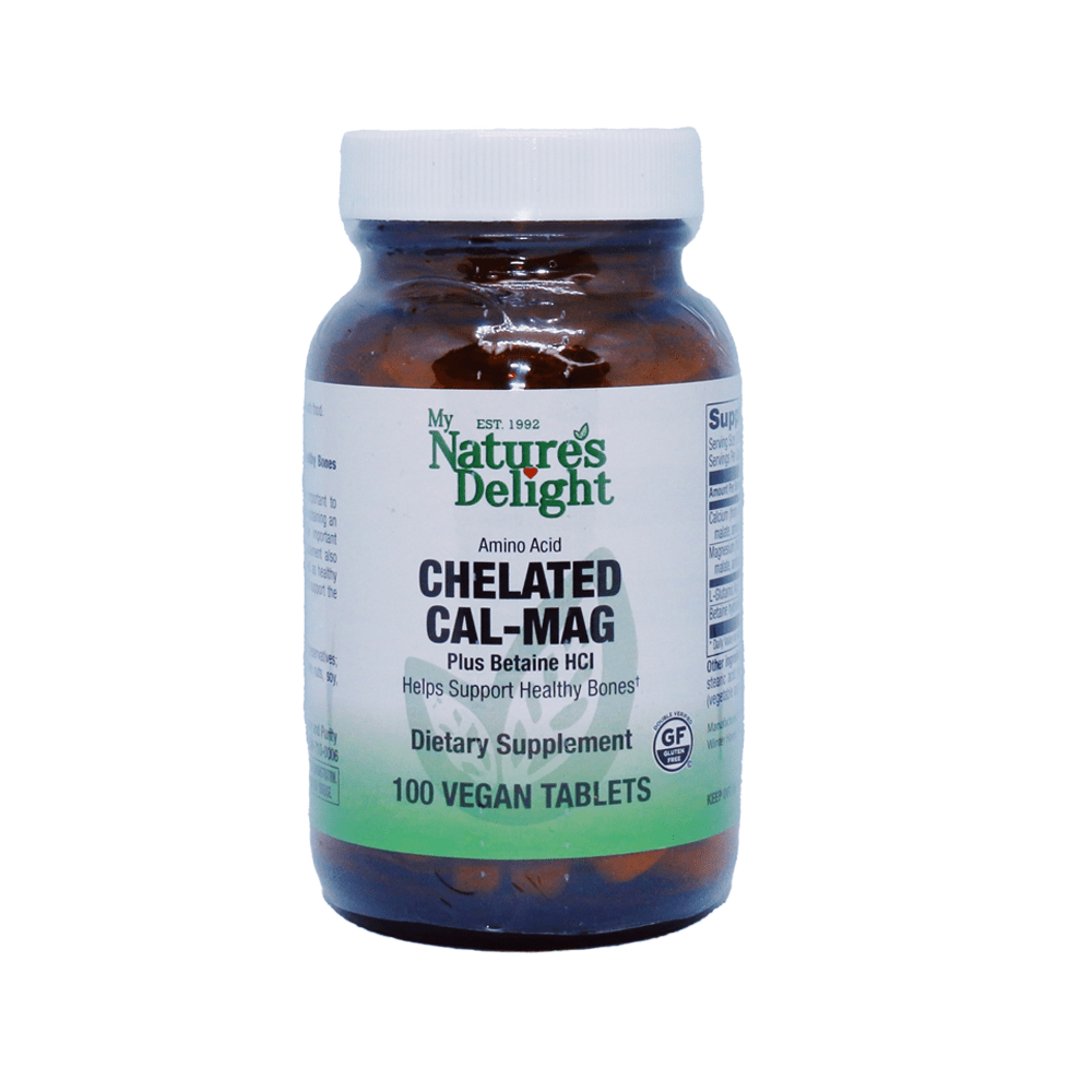 Chelated Cal-Mag plus Betaine HCl - 100 Vegan Tabs