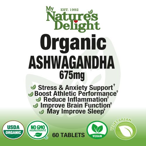 Organic Ashwagandha 675 mg - 60 Vegan Tabs