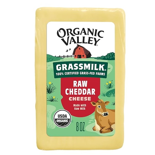 Cheese Raw Cheddar Mild Organic 8oz